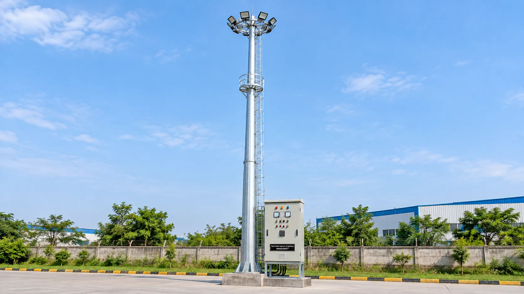 High Mast Tower with Lighting Control Panel